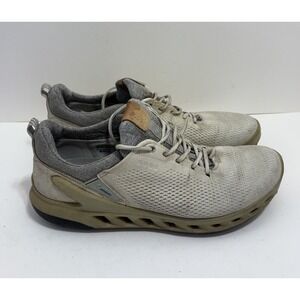 ECCO BIOM GORE-TEX Yak Leather Golf Shoes Men's Size 12 Extra Wide Gray White